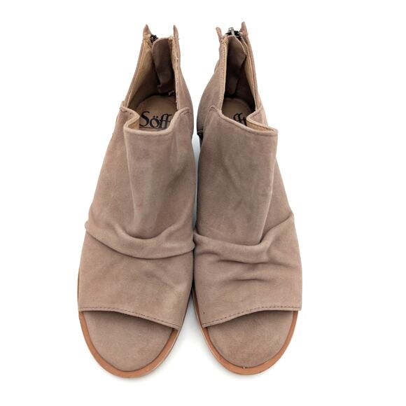 Söfft Catelyn Suede Peep-Toe Ankle Bootie Women's Stone Size US6M EU37 - Picture 3 of 10